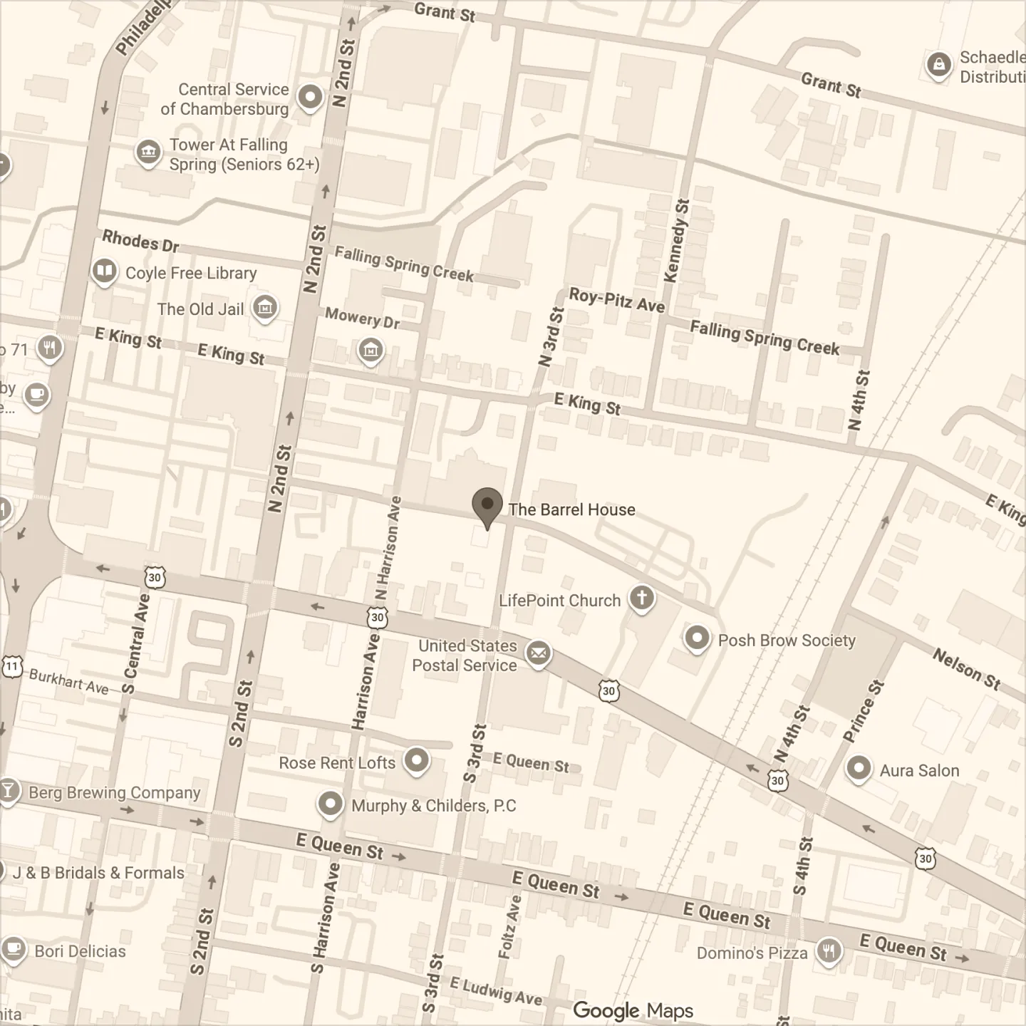 The Barrel House Map